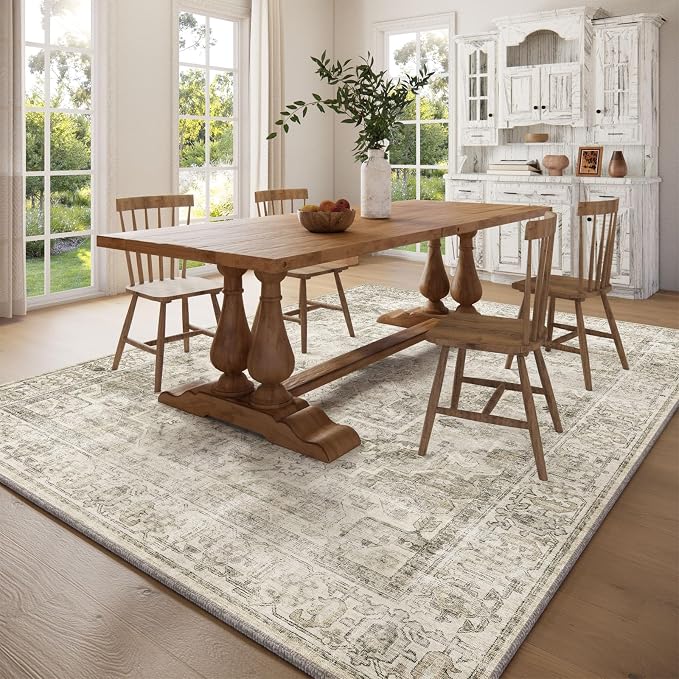 Washable Area Rugs for Living Room: 6x9 Bedroom Area Rugs Boho Vintage Rugs - Image 5