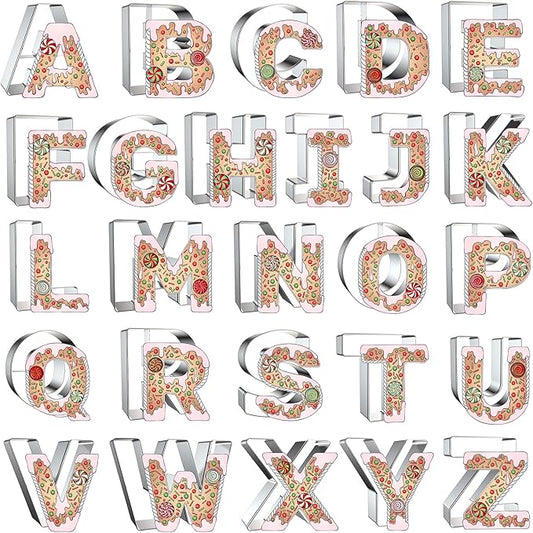 4 Inch Alphabet Letter Cookie Cutter Set by Xzhloym