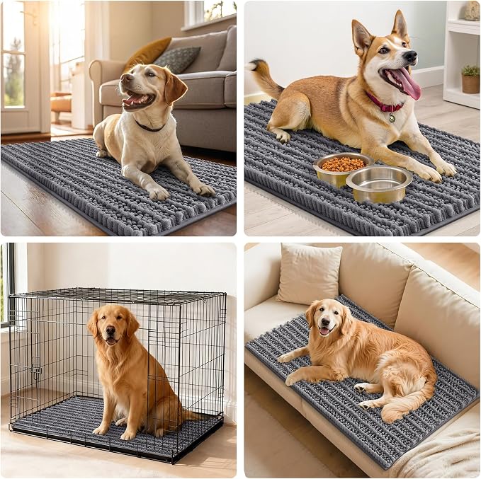 Smiry Dog Door Mat for Muddy Paws 36x24, Absorbent Dirt Trapper, Non-Slip - Image 7