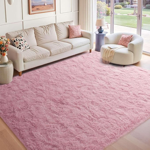 6x9 Ft Large Pink Rugs for Living Room Girls, Shag Fluffy Area Rug for Bedroom by Cuzwlovita