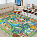 Car Rug Play Mat for Kids Toy Cars, 4 Packs 3'x4'/ 36"x48" Road Traffic Playmat by PlumlikHomeDecor