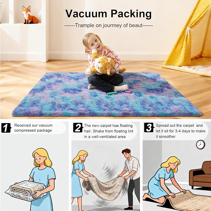 5x7 Area Rugs for Living Room, Large Fluffy Rugs for Bedroom, Fuzzy Shag Soft - Image 5