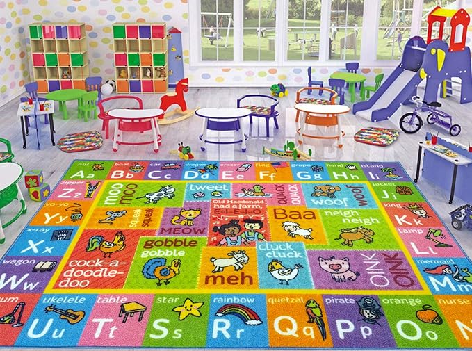 KC Cubs 5x7 ABC Alphabet Animal Sounds Rug – Educational Non-Slip Carpet Play - Image 6