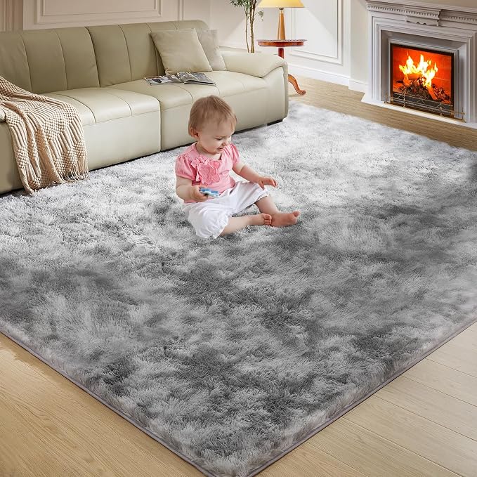 Ultra Soft Rug for Living Room, 4X6 Fluffy Shag Area Rug for Bedroom, Modern - Image 9