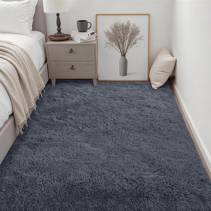 Fluffy 4x6 Area Rugs for Living Room Bedroom: Ultra Soft Shag Rug Non-Slip - Image 3