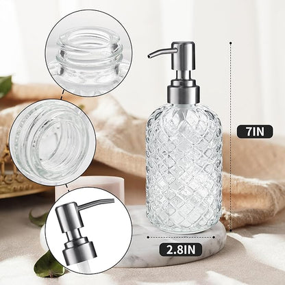 14 Oz Refillable Glass Soap Dispenser - Image 2