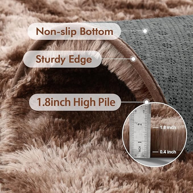 9x12 Ft Extra Large Shag Brown Area Rug - Image 6