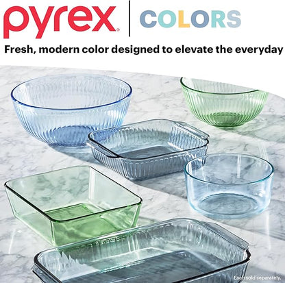 Pyrex Colors Sculpted Tinted Medium/Large Glass Mixing Bowls - Image 6
