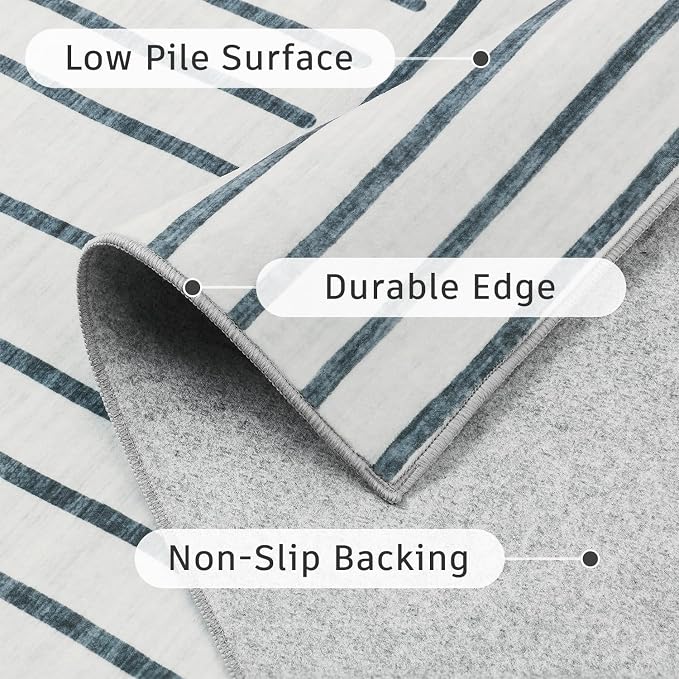 DCX Abstract Machine Washable 5x7 Rug, Soft Low Pile Non Slip Carpet, Kid & Pet - Image 8