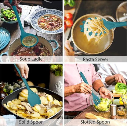 P&P CHEF Silicone Cooking Utensils Set of 7, Heat-proof Kitchen Utensils Set - Image 4