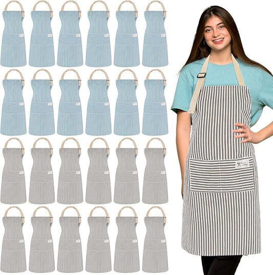 Janmercy 24 Pcs Aprons for Women Men by Janmercy