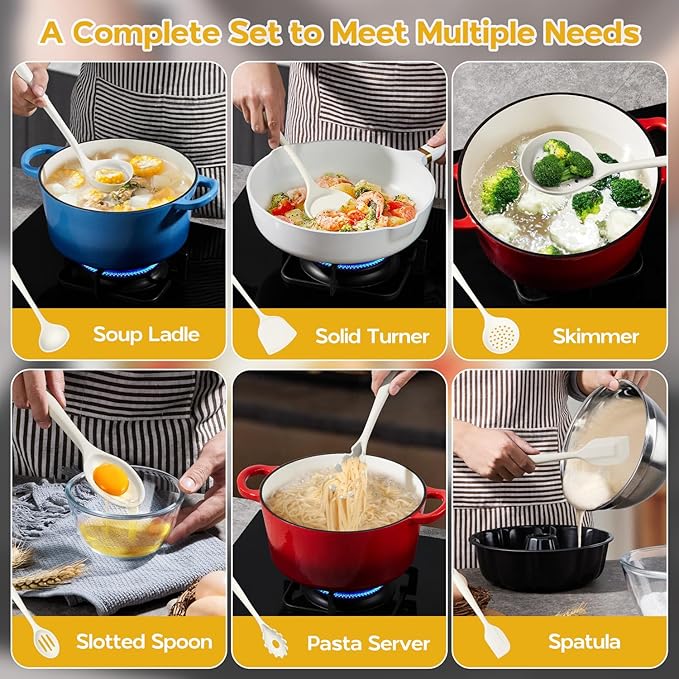 Onader Silicone Cooking Utensils Set, 6 Pieces Kitchen Utensils - Image 7