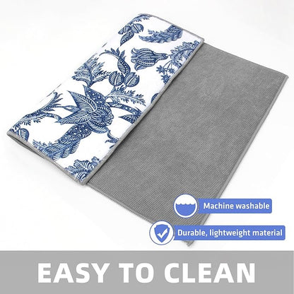 Dish Drying Mat Floral Print Microfiber kitchen drying mat, 20x15 inches - Image 4
