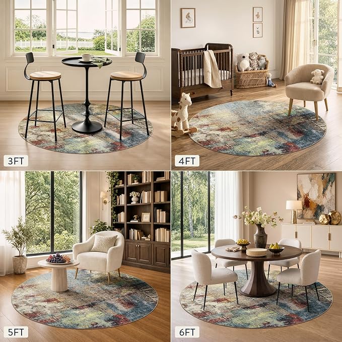 Lahome Modern Abstract Round Rug 6ft - Image 5