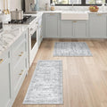 Washable Kitchen Rugs Sets of 2 Piece, Hallway Runner Rug Non-Slip by Restydon