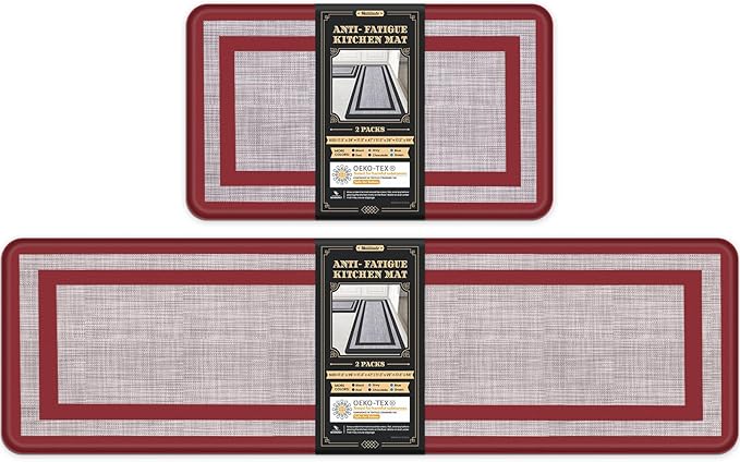 Mattitude Kitchen Mats Set of 2 Cushioned Rugs 0.47 inch Thick Anti-Fatigue Mats by Mattitude