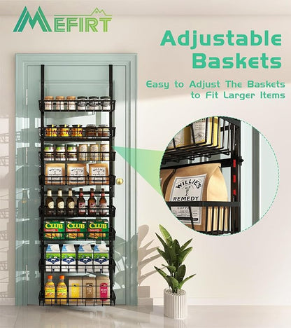 Mefirt Over The Door Pantry Organizer, Wall Mount Spice Rack, Pantry Hanging - Image 3
