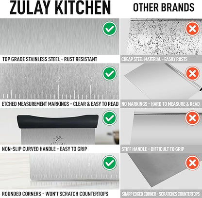 Zulay Premium Multi-purpose Stainless Steel Bench Scraper & Chopper, Quick & - Image 7