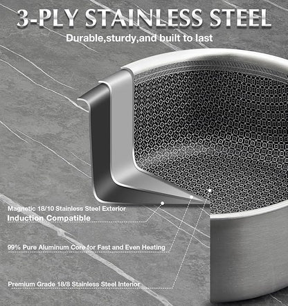 KOCH SYSTEME CS Hybrid Nonstick Stainless Steel Saucepan Set - Image 3