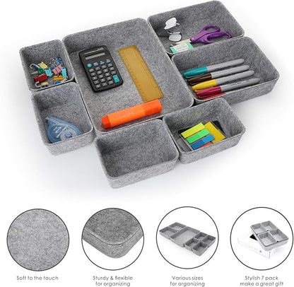 Welaxy Office drawer organizers trays felt storage bin organize dividers Box - Image 4
