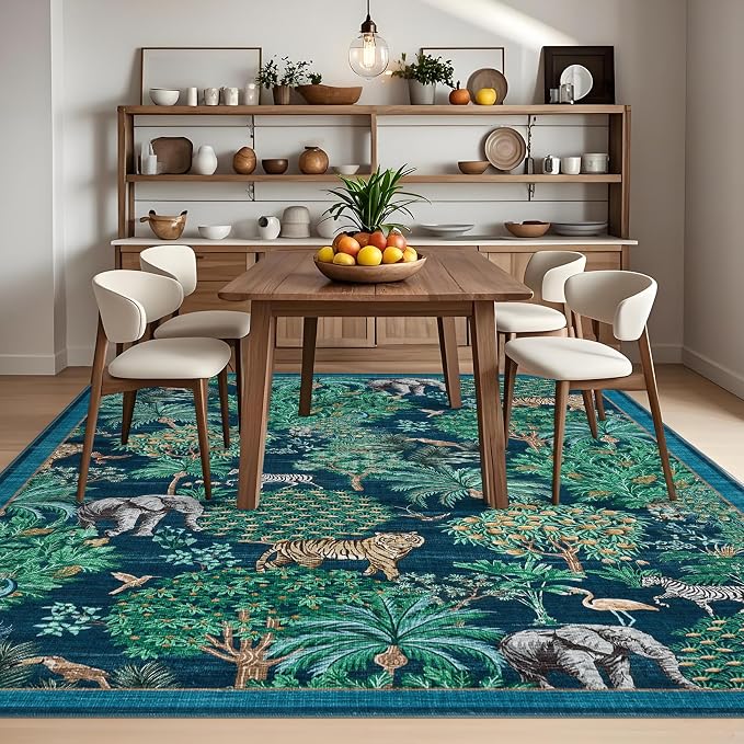 GarveeHome Jungle Animal Print Rug 6x9 Washable Area Rugs - Image 8