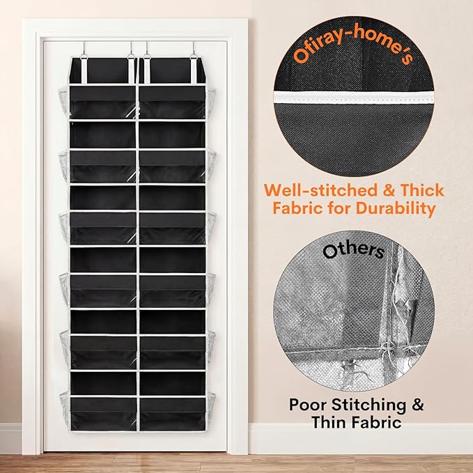 Over The Door Organizer 6 Tiers, Extra Large Behind Door Storage of 12 - Image 7