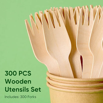 Disposable Wooden Utensils Set, Compostable Utensils, Disposable Cutlery - Image 4