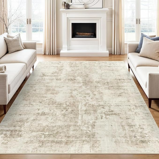 Soalmost 9x12 Area Rug for Living Room, Abstract Non Slip Machine Washable - Image 8