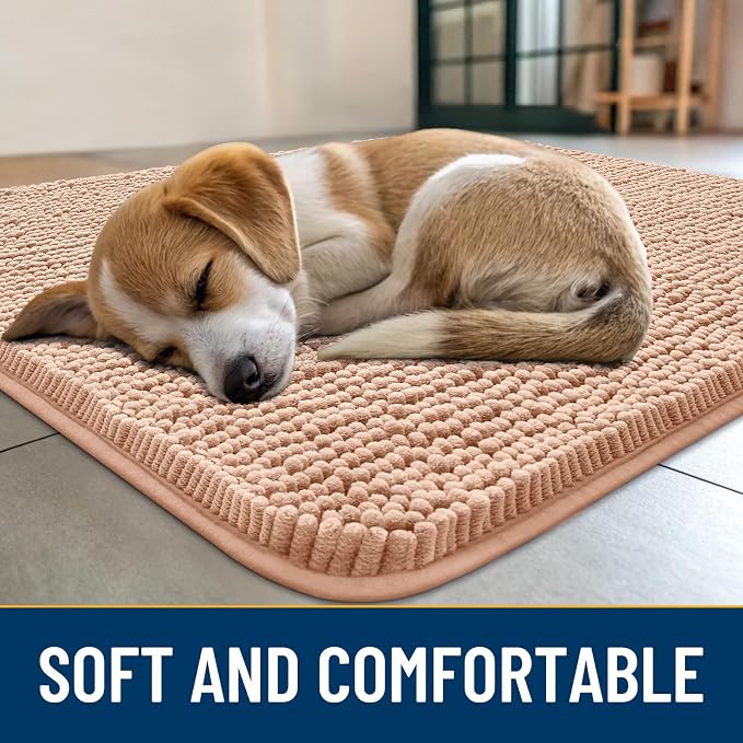 Smiry Dog Door Mat for Muddy Paws 59x24, Absorbent Dirt Trapper, Non-Slip - Image 2