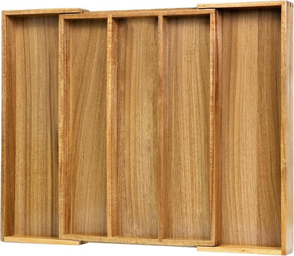 VaeFae Acacia Kitchen Silverware Organizer, Cutlery Drawer Organizer - Image 2