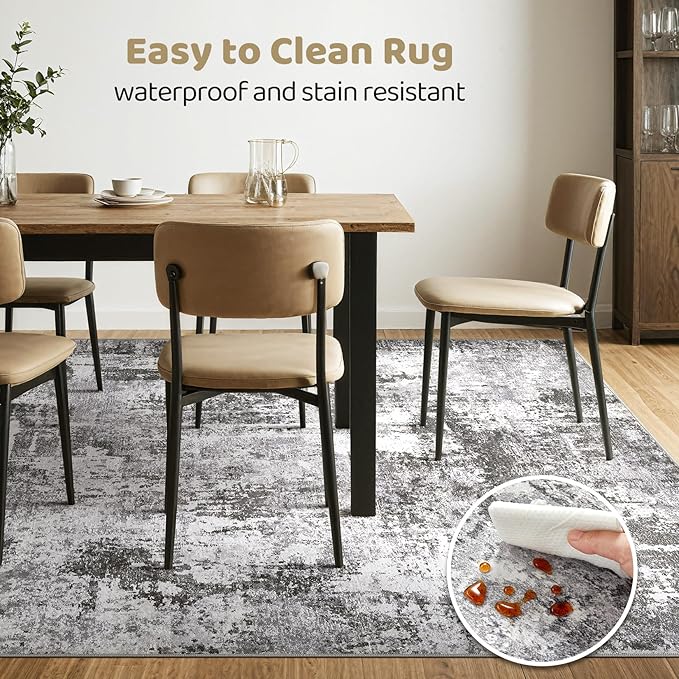 Large Area Rugs 12x15 Living Room: Washable Large Abstract Modern Soft Stain - Image 6
