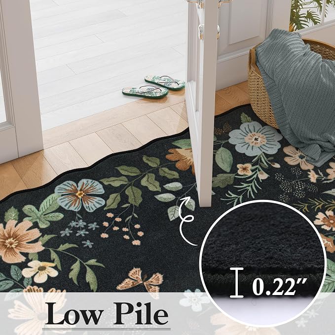 Lahome Floral Washable Rugs 8x10, Soft Ultra-Thin 8x10 Rugs - Image 5