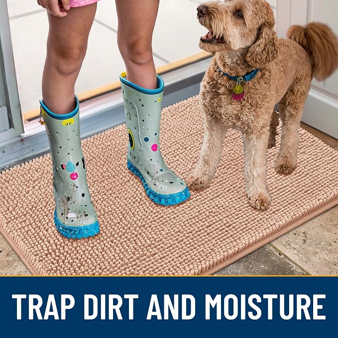 Smiry Dog Door Mat for Muddy Paws 47x24, Absorbent Dirt Trapper, Non-Slip - Image 3