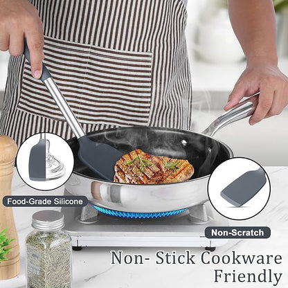 TeamFar Silicone Cooking Utensils Set, Turner/Spoon/Pasta Server - Image 5
