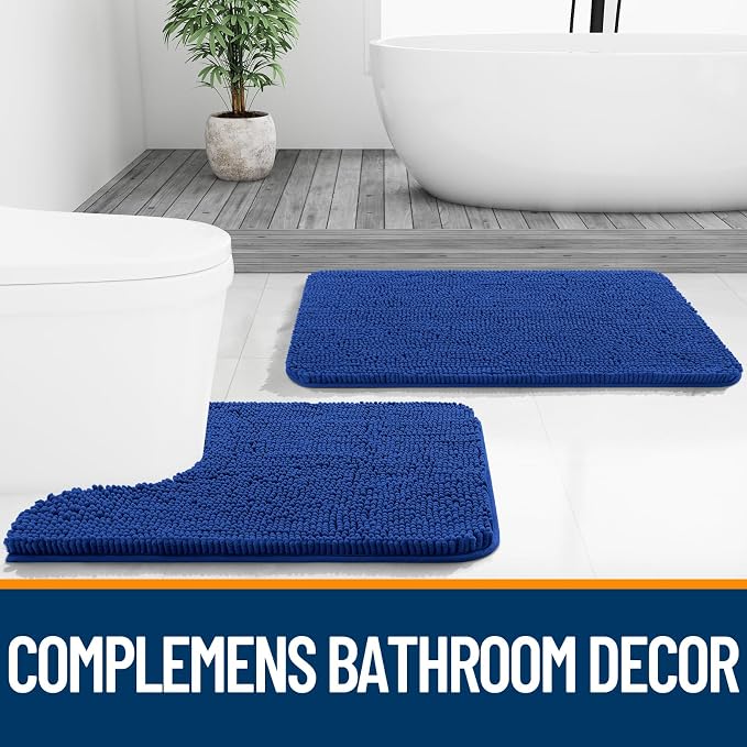 OLANLY Bathroom Runner Rugs 70x24, Soft Absorbent Chenille Bath Rugs, Rubber - Image 7