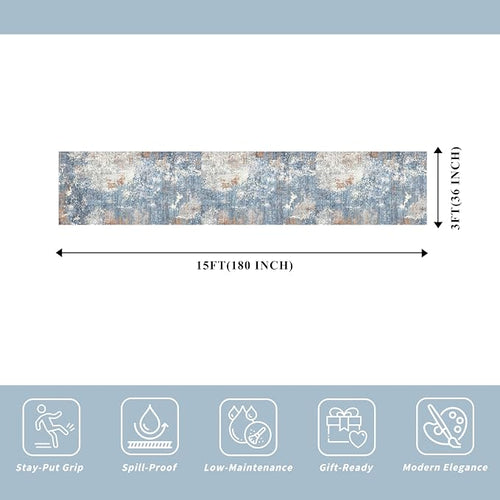 3x15 Ft Long Hallway Runner Rug – Non-Slip Washable Kitchen Floor Rug - Image 2