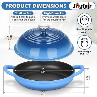 Bread Dutch Oven for Sourdough Baking, Joyfair Enameled Cast Iron Dutch Oven Pot - Image 7