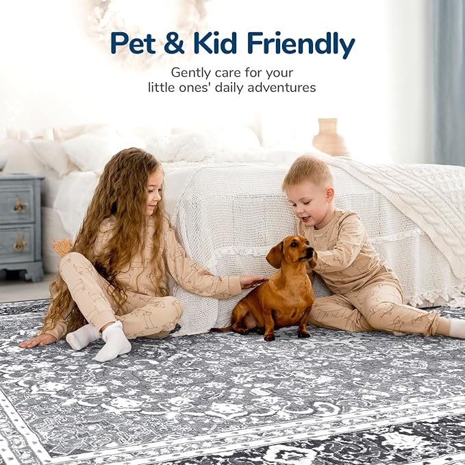 Lessymo Area Rugs 9x12 Living Room- Large Area Rug Machine Washable Area Rug - Image 4