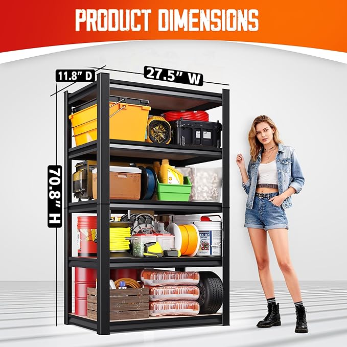 3-Pack 5-Tier Heavy Duty Garage Shelving Units - Image 3