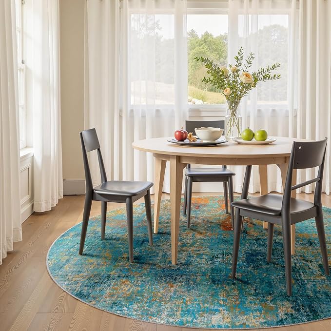 RELEANY Washable Area Rugs 6ft Non-Slip Modern Abstract Soft - Image 3