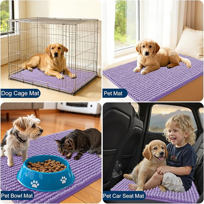 OLANLY Dog Door Mat for Muddy Paws 70x46, Ultra Absorbent Chenille Mud Doormat - Image 7
