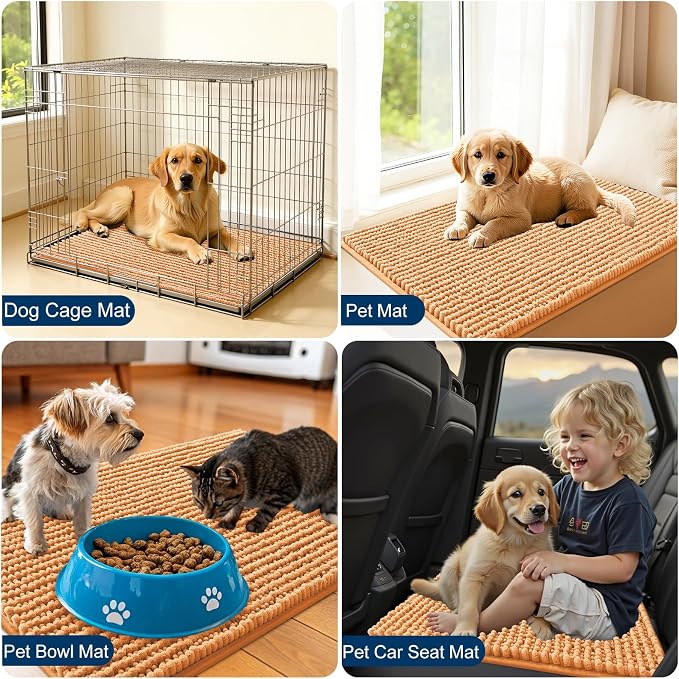 OLANLY Dog Door Mat for Muddy Paws 44x24, Ultra Absorbent Chenille Mud Doormat - Image 7