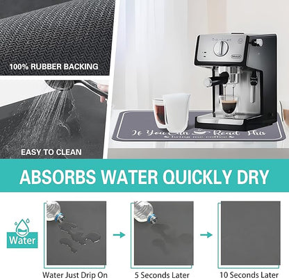 Coffee Bar Mat for Countertops 18inx24in, Absorbent Hide Stain Anti-Slip Cafe - Image 4
