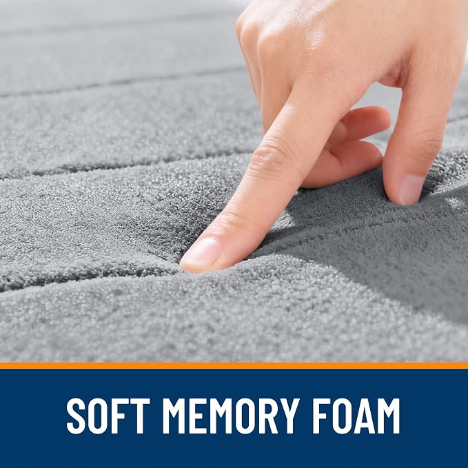 OLANLY Memory Foam Bath Mat 35x16, Super Soft Absorbent Bathroom Rugs, Quick Dry - Image 5
