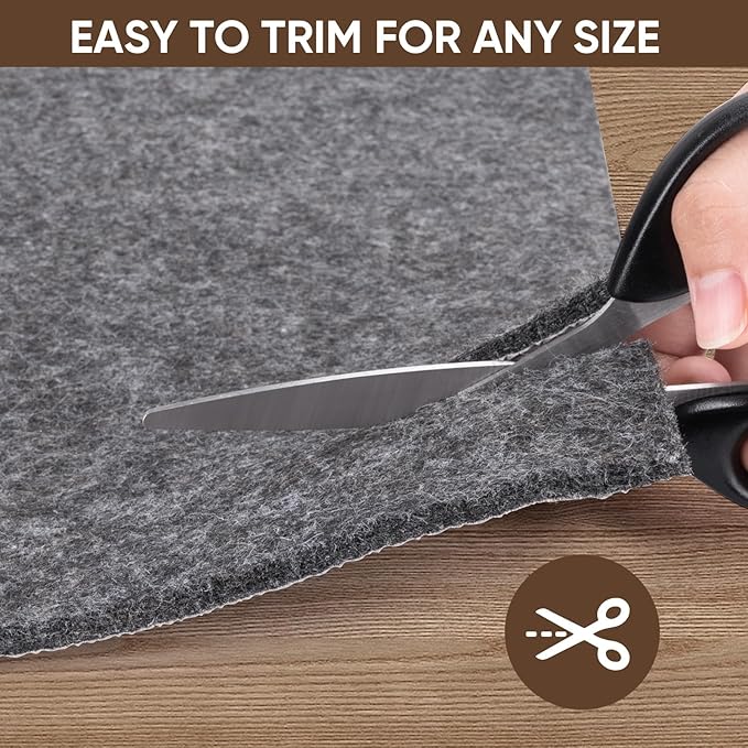 BALEINE Felt Non Slip Rug Pads, Extra Large 1/8" Thick Felt and Rubber Backing - Image 5