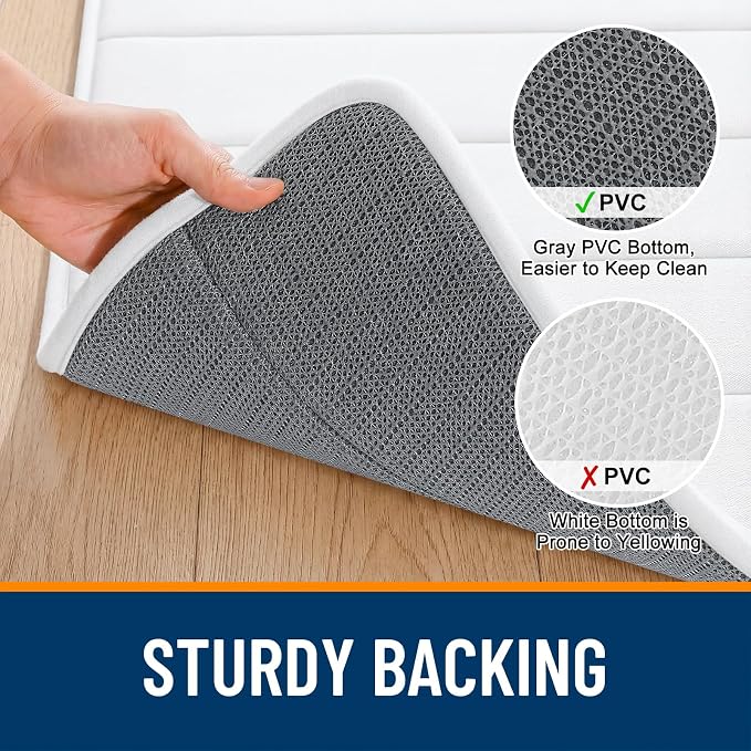 OLANLY Memory Foam Bath Mat 32x20, Super Soft Absorbent Bathroom Rugs, Quick Dry - Image 7