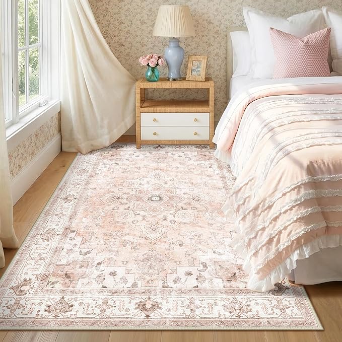 CAPALOCA Machine Washable Rugs Nursery Rug 3x5 Cute Girl Non Slip Low Pile by CAPALOCA