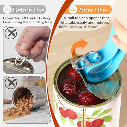 2 Pack 2-IN-1 Ring Pull Can Opener and Canning Jar Opener - Image 3