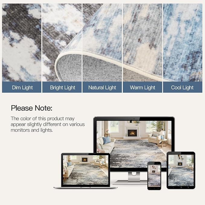 Lofus 9x12 Area Rug for Living Room, Abstract Large Rugs - Image 9