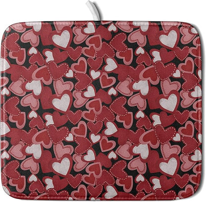 Valentines Day Dish Drying Mat for Kitchen Counter 18x16 Inch Love Drying Mat by Trongr